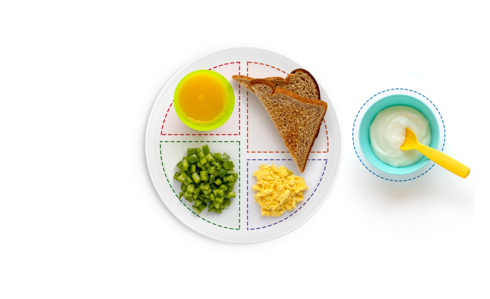 A plate featuring a sandwich accompanied by eggs