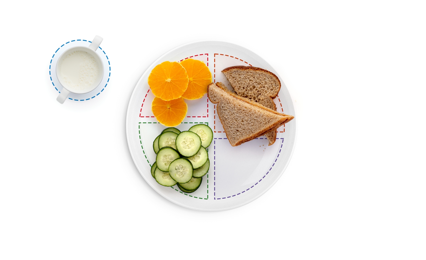 Plate of lunch meal