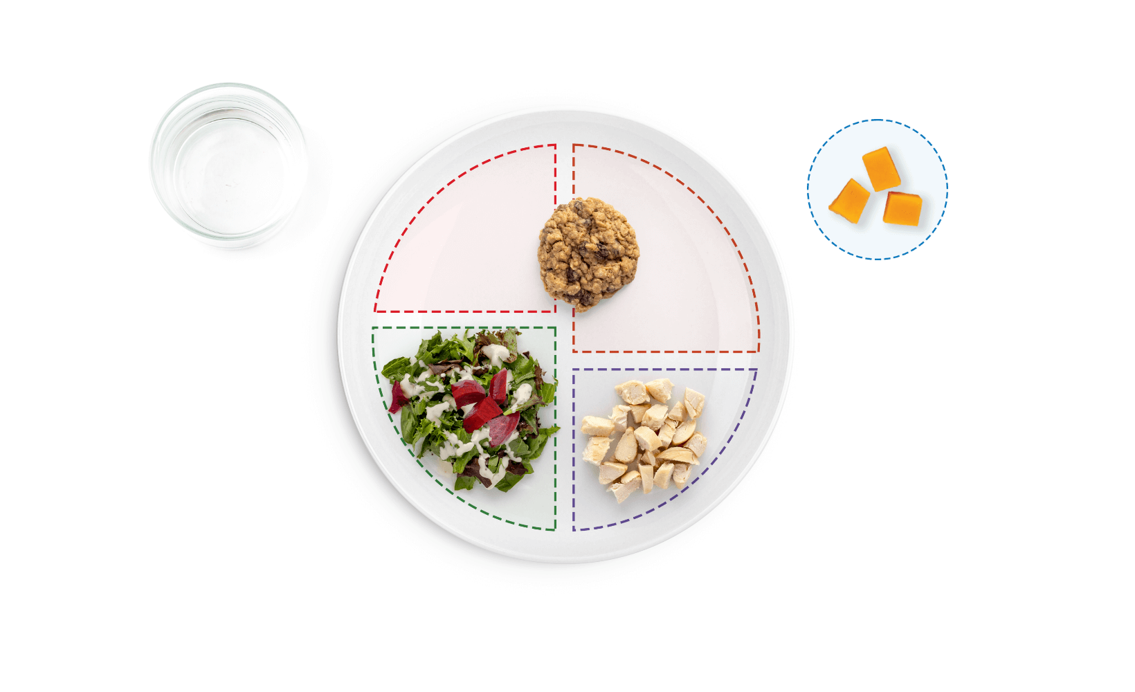 mixed, green salad with 1 tablespoon dressing