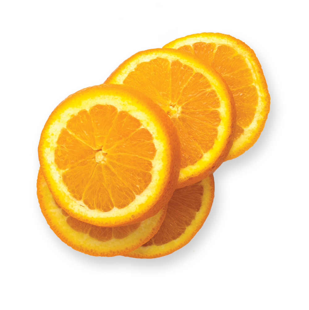 Orange slice with peel