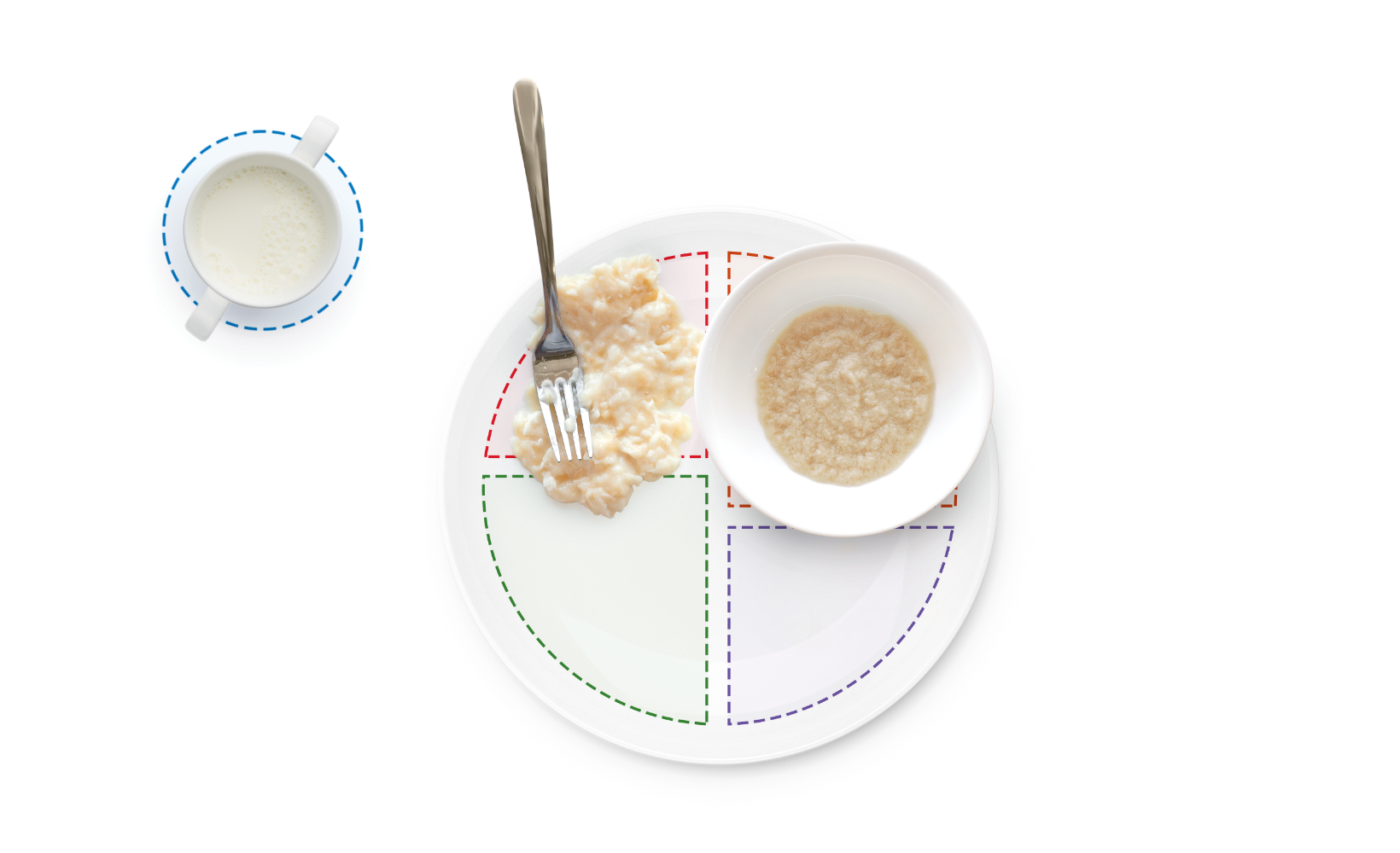 A plate with a fork and spoon, symbolizing dining